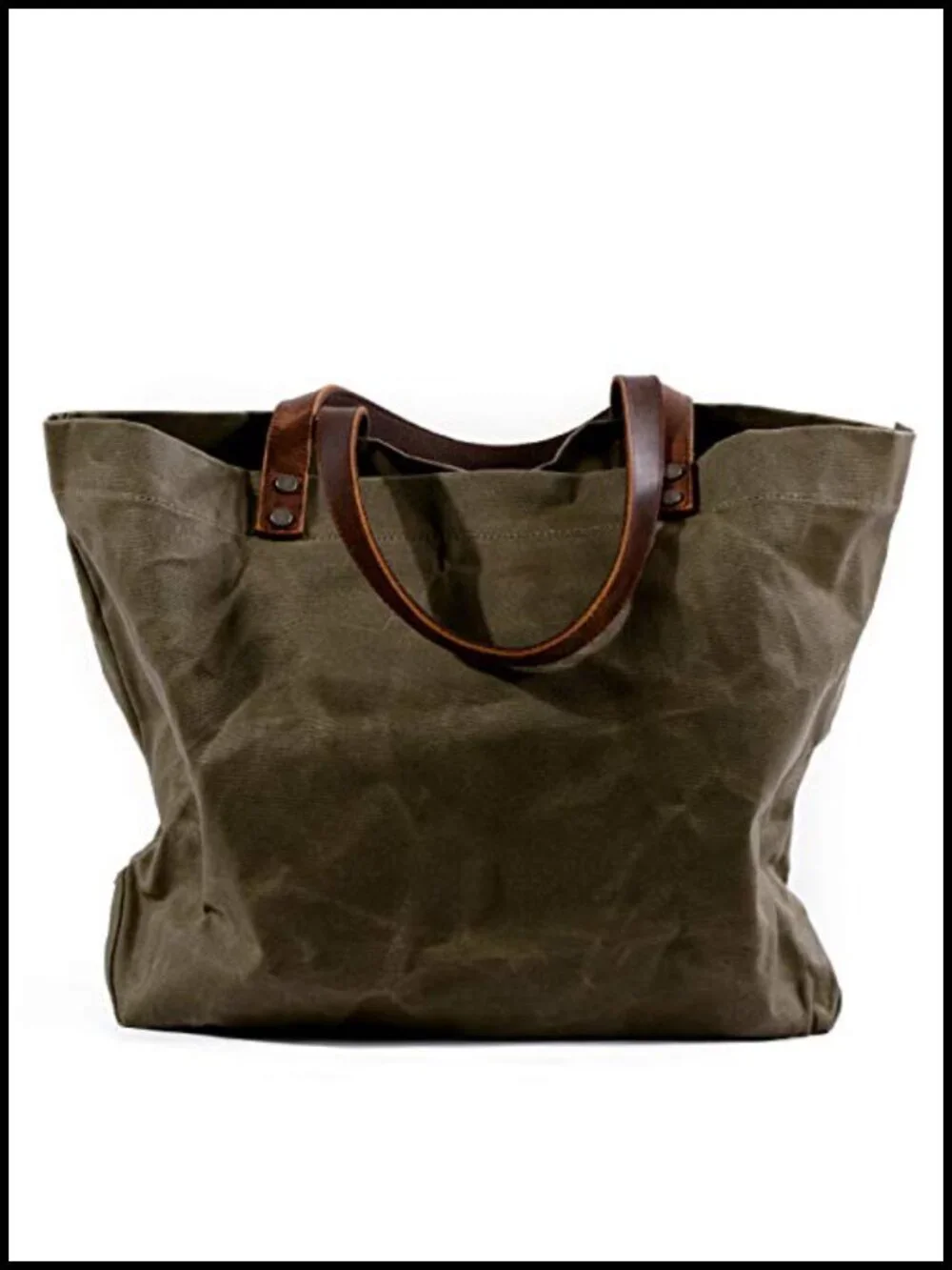 Waxed Canvas Extra Large Travel Tote Shoulder Bag